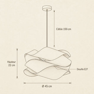 Suspension Bois Design Nuage de Rubans Ø 45 cm | Kumora