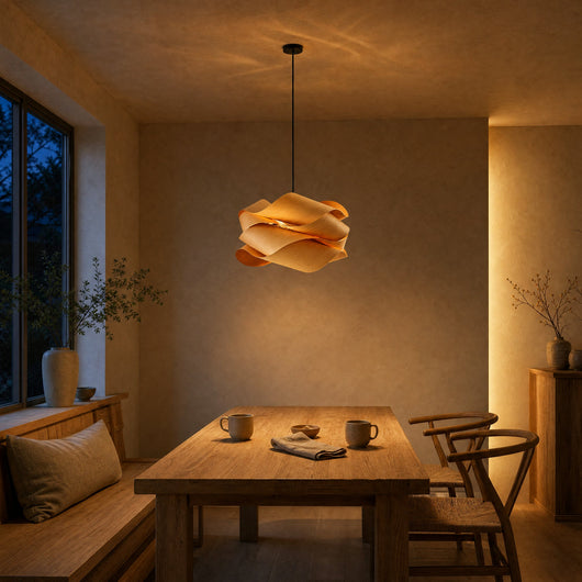 Suspension Bois Design Nuage Ø 45 cm E27 Kumora - Azeniah