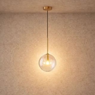 Suspension Boule En Verre - Tige Dorée | Vaelis