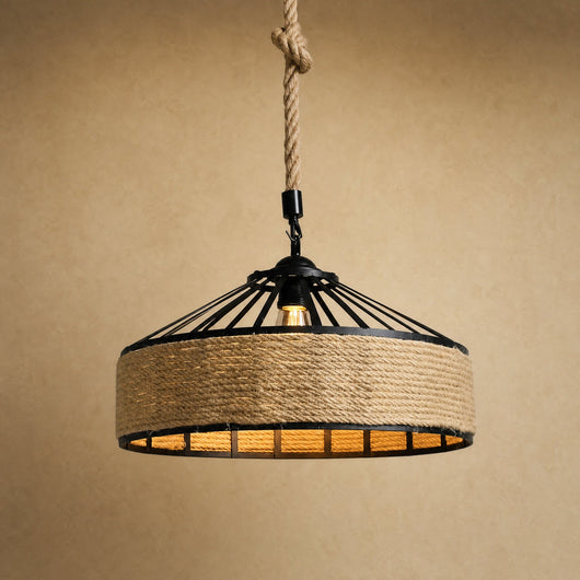 Suspension En Corde de Chanvre Ø 30 cm E27 Chanvira - Azeniah