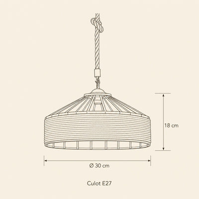 Suspension En Corde de Chanvre Ø 30 cm E27 Chanvira - Azeniah