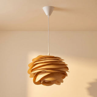 Suspension Fleur Bois Sculpté Ø 30 cm Salle à Manger | Rozélia