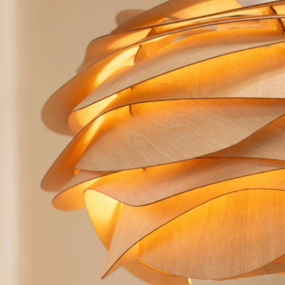 Suspension Fleur Bois Sculpté Ø 30 cm E27 Rozélia - Azeniah