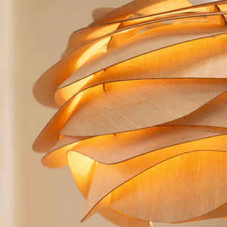 Suspension Fleur Bois Sculpté Ø 30 cm Salle à Manger | Rozélia
