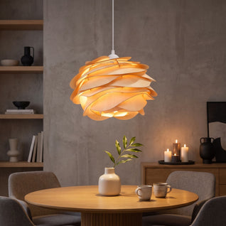 Suspension Fleur Bois Sculpté Ø 30 cm Salle à Manger | Rozélia