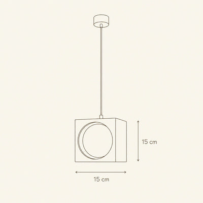 Suspension Globe Verre Opale Cube Métal G9 Asobira - Azeniah