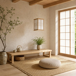 Suspension Lanterne Bois Panneaux Shoji Ampoule Incluse | Washina