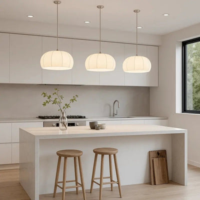 Suspension Luminaire Blanche - Soie Tressée | Almeora - vue 2 | Azeniah