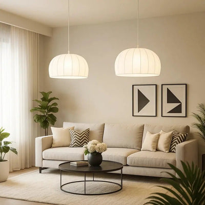 Suspension Luminaire Blanche - Soie Tressée | Almeora - vue 3 | Azeniah