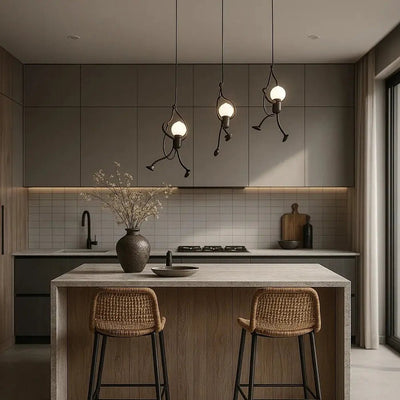Suspension Luminaire Design - Figure Métal | Ironvir - vue 5 | Azeniah