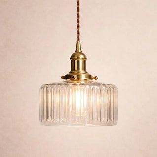 Suspension Luminaire en Verre - Éclat Cannelé | Verralia