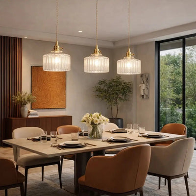 Suspension Luminaire en Verre - Éclat Cannelé | Verralia - vue 8 | Azeniah