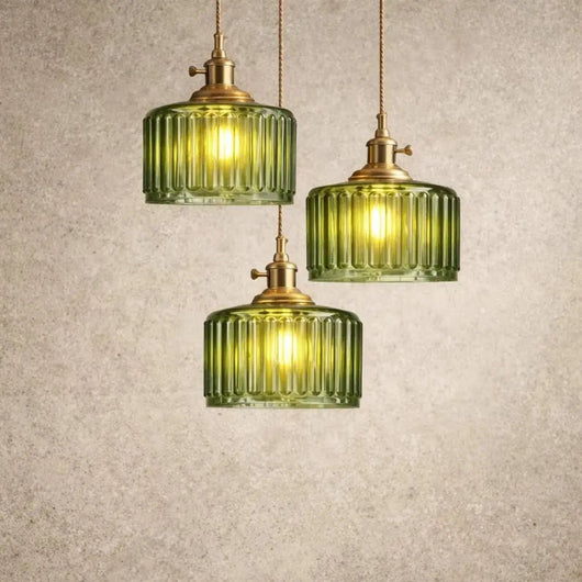 Suspension Luminaire en Verre - Éclat Cannelé | Verralia - vue 2 | Azeniah