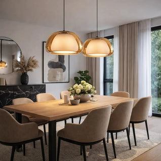 Suspension Luminaire En Verre - Voile Dépoli | Elvysia