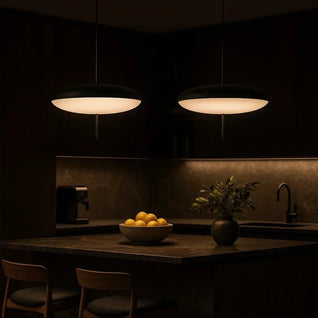 Suspension Luminaire Grand Disque - Courbe Aérienne | Azelia