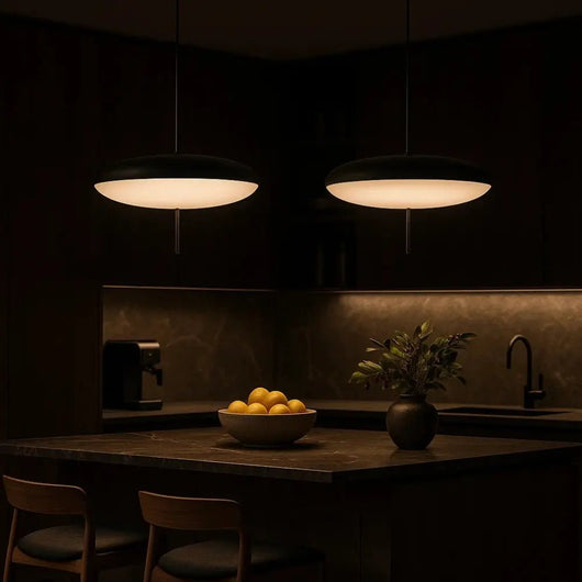 Suspension Luminaire Grand Disque - Courbe Aérienne | Azelia - vue 4 | Azeniah