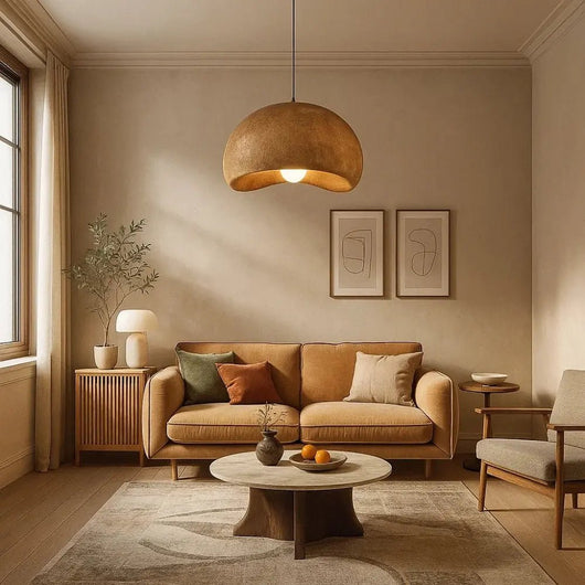 Suspension Luminaire Japandi - Résine Naturelle | Kira - vue 5 | Azeniah