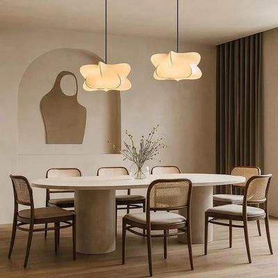 Suspension Luminaire Textile - Voile Soyeux | Lunera - vue 3 | Azeniah