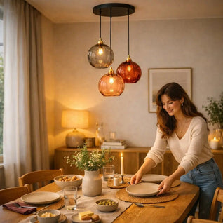 Suspension Luminaire Verre - Éclat Chromatique | Calyvia