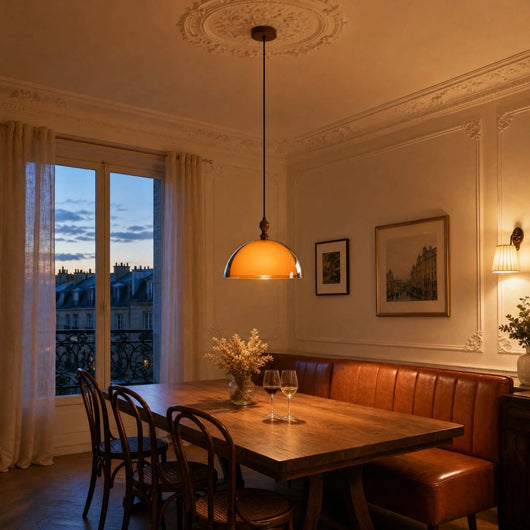 Suspension Noyer Rétro Dôme Ø 35 cm, Câble 150 cm Talvéra - Azeniah