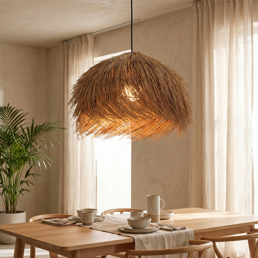 Suspension Rotin Dôme Tressé Ø 50 cm Wabi Sabi Wabira - Azeniah