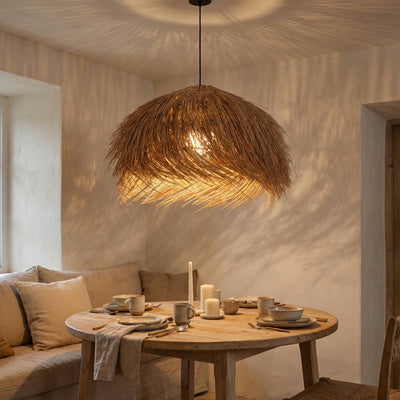 Suspension Rotin Dôme Tressé Ø 50 cm Wabi Sabi Wabira - Azeniah