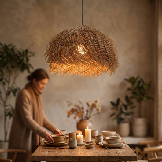 Suspension Rotin Dôme Tressé Ø 50 cm Wabi Sabi Wabira - Azeniah