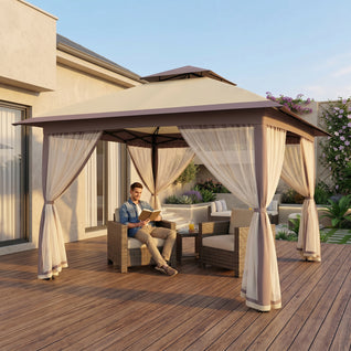 Tonnelle Pliante 3x3 m Pop-up Double Toit Moustiquaire Acier | Toldris