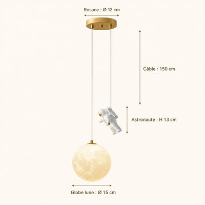Veilleuse Astronaute Suspension Lune LED G9 Hoshéna - Azeniah