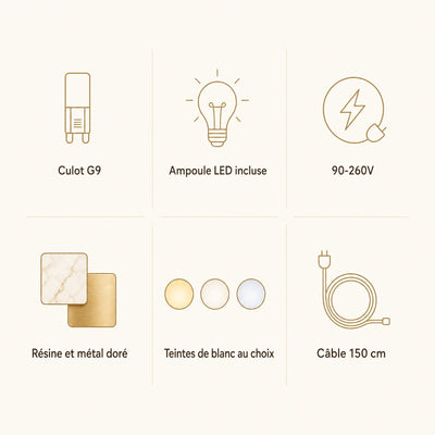Veilleuse Astronaute Suspension Lune LED G9 Hoshéna - Azeniah