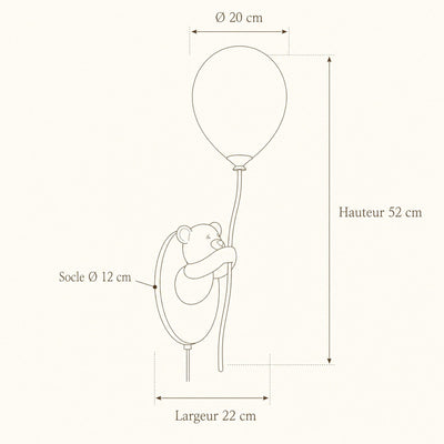 Veilleuse Murale Ourson Ballon LED G9 Chambre Bébé Orséva - Azeniah