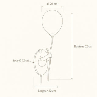 Veilleuse Murale Ourson Ballon LED Chambre Bébé | Orséva
