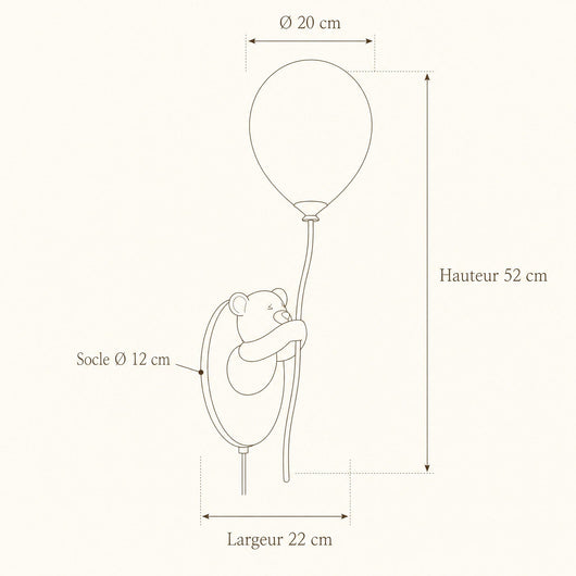 Veilleuse Murale Ourson Ballon LED G9 Chambre Bébé Orséva - Azeniah