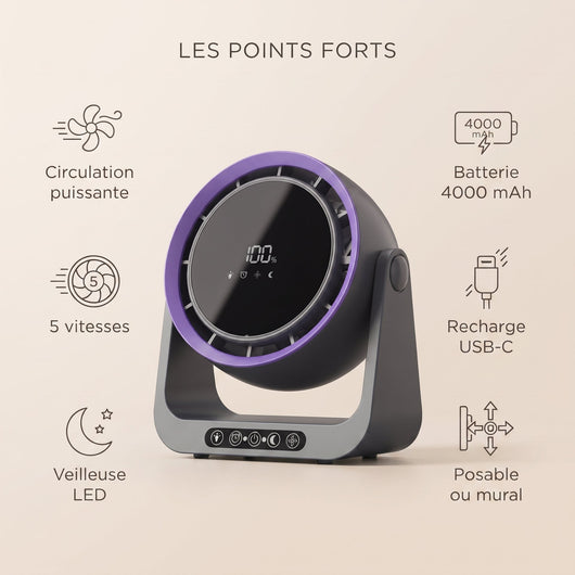 Caracteristiques du ventilateur brasseur d'air Belyra