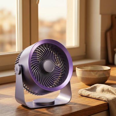 Ventilateur circulateur sans fil Orvys sur plan de travail cuisine