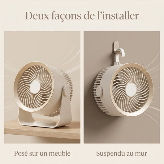 Ventilateur circulateur d'air sans fil Orvys pose ou mural