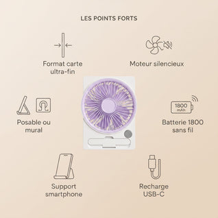 Ventilateur de Bureau Silencieux Sans Fil Ultra-Fin | Nyssel