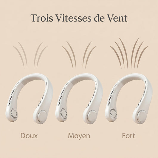 Trois vitesses de vent du ventilateur de cou Felvyn