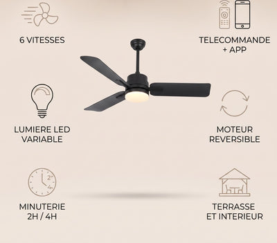 Caracteristiques du ventilateur de plafond Aurelys