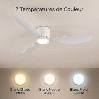 Ventilateur de Plafond avec Lumière DC Réversible 105-132 cm | Sirane