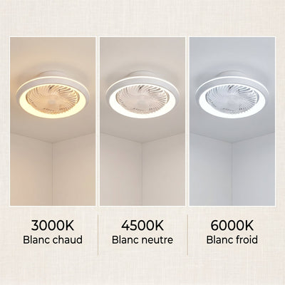 Ventilateur de plafond Aelvys trois températures de couleur 3000K 4500K 6000K