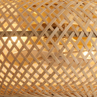 Ventilateur de Plafond Bambou Tressé avec Lumière LED 50 cm | Velyane