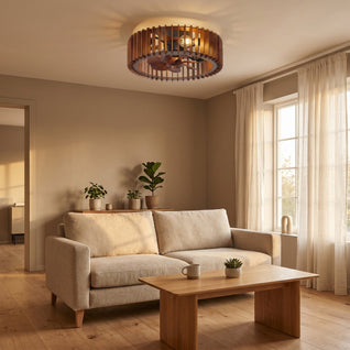 Ventilateur de Plafond Bois avec Suspension Style Scandinave | Alzena