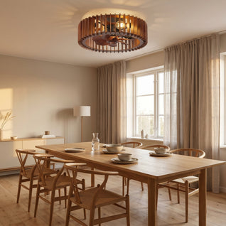 Ventilateur de Plafond Bois avec Suspension Style Scandinave | Alzena