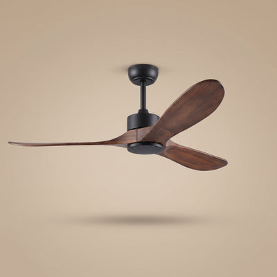 Ventilateur de plafond bois sans lumière 106 cm coloris noyer Vaeron
