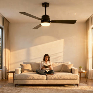 Ventilateur de Plafond Extérieur avec Lumière LED Télécommande | Aurelys
