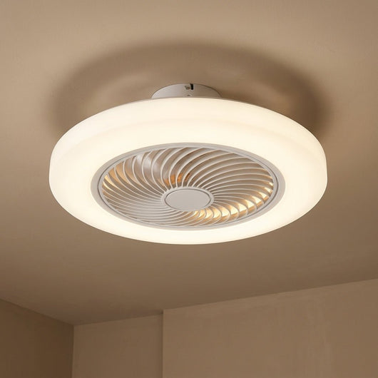 Ventilateur de plafond lames invisibles Tervio coloris blanc
