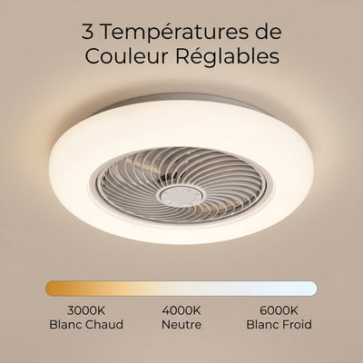 Ventilateur de plafond Tervio trois temperatures de couleur reglables