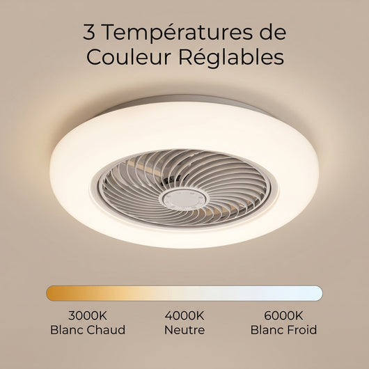 Ventilateur de plafond Tervio trois temperatures de couleur reglables