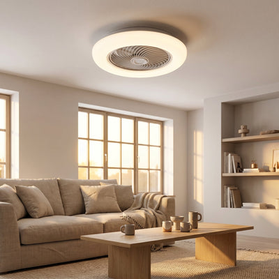 Ventilateur de plafond lames invisibles 52 cm Tervio dans un salon
